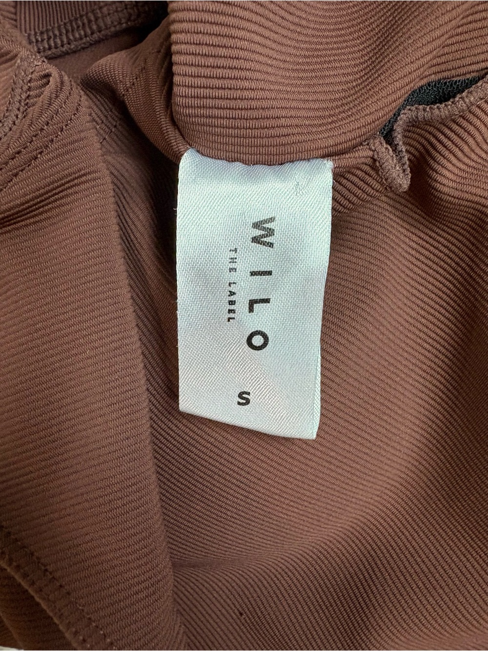 Women's WILO The Label COCOA BROWN Ribbed FLARE LEG Yoga JUMP Exercise SUIT S - Picture 7 of 7